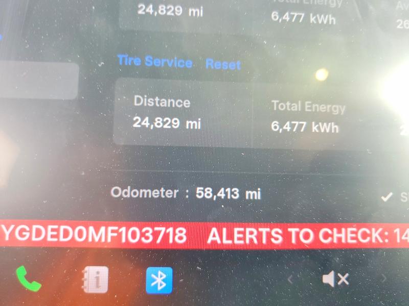 Photo 9 from auction – 2021 TESLA MODEL Y with VIN 5YJYGDED0MF103718
