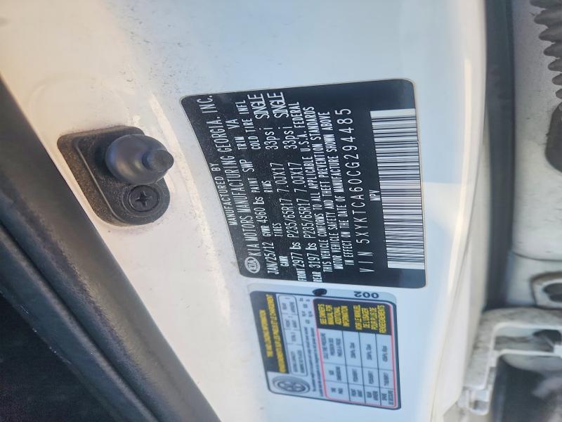 Photo 14 from auction – 2012 KIA SORENTO BA with VIN 5XYKTCA60CG294485
