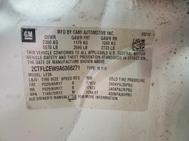 Photo 14 from auction – 2010 GMC TERRAIN SL with VIN 2CTFLCEW9A6368271
