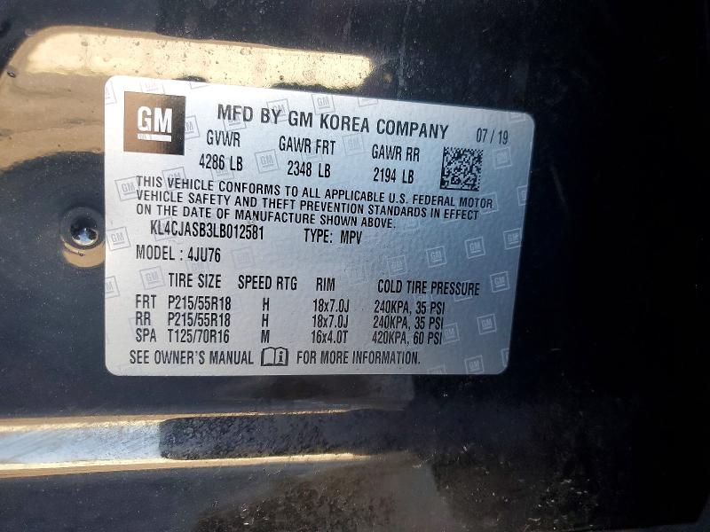 Photo 14 from auction – 2020 BUICK ENCORE PRE with VIN KL4CJASB3LB012581