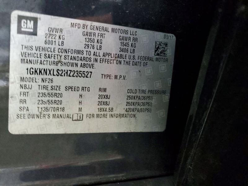Photo 14 from auction – 2017 GMC ACADIA DEN with VIN 1GKKNXLS2HZ235527