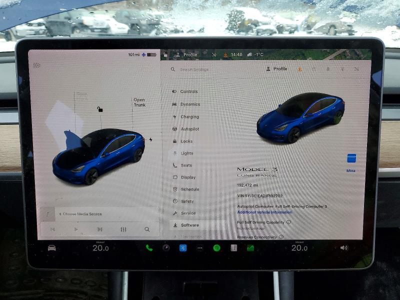 Photo 9 from auction – 2018 TESLA MODEL 3 with VIN 5YJ3E1EA2JF102702