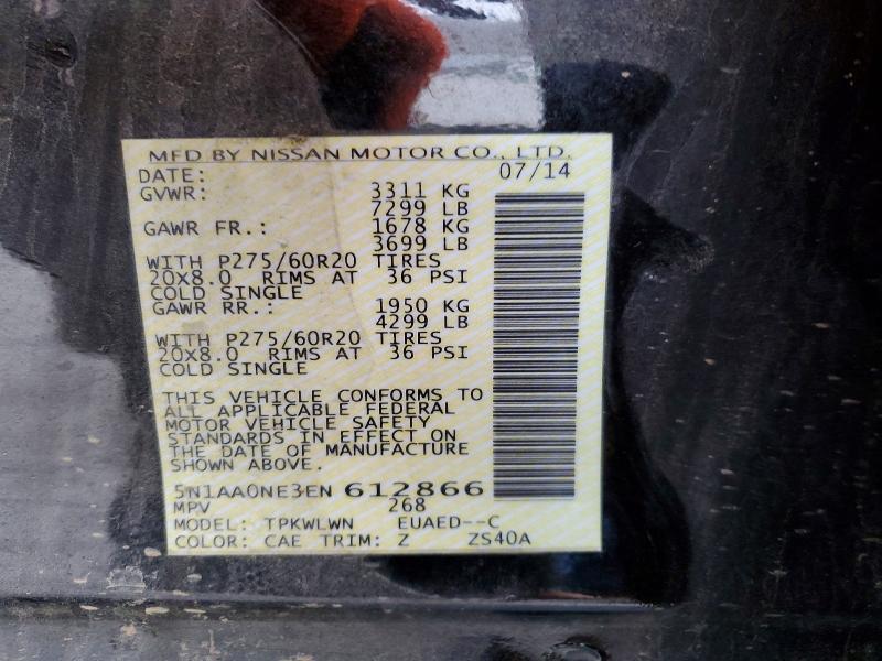 Photo 14 from auction – 2014 NISSAN ARMADA PLA with VIN 5N1AA0NE3EN612866