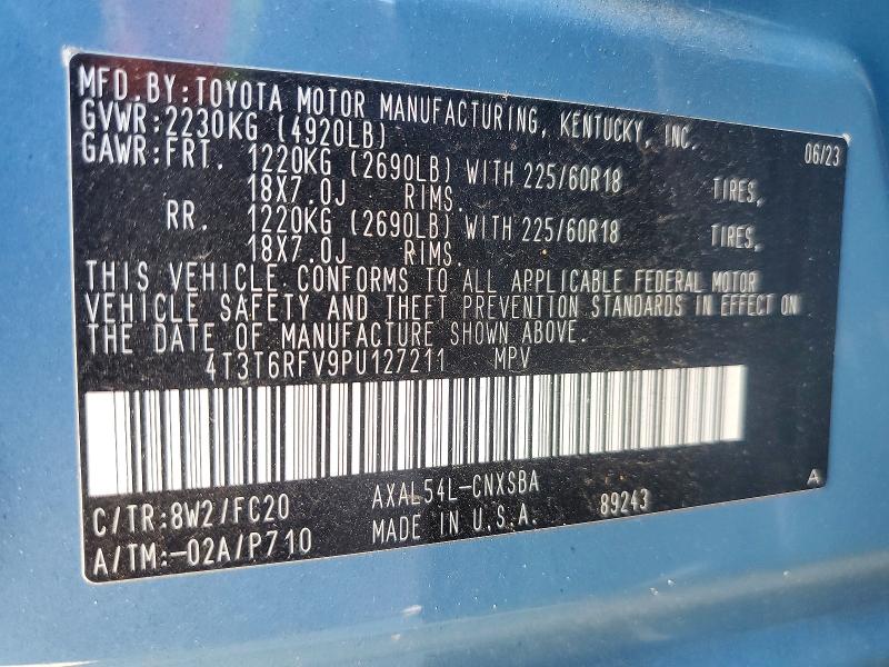 Photo 14 from auction – 2023 TOYOTA RAV4 SE with VIN 4T3T6RFV9PU127211
