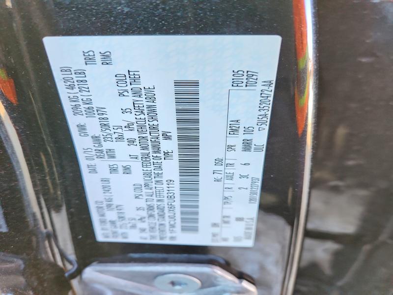 Photo 14 from auction – 2015 FORD ESCAPE with VIN 1FMCU0JX6FUB31119