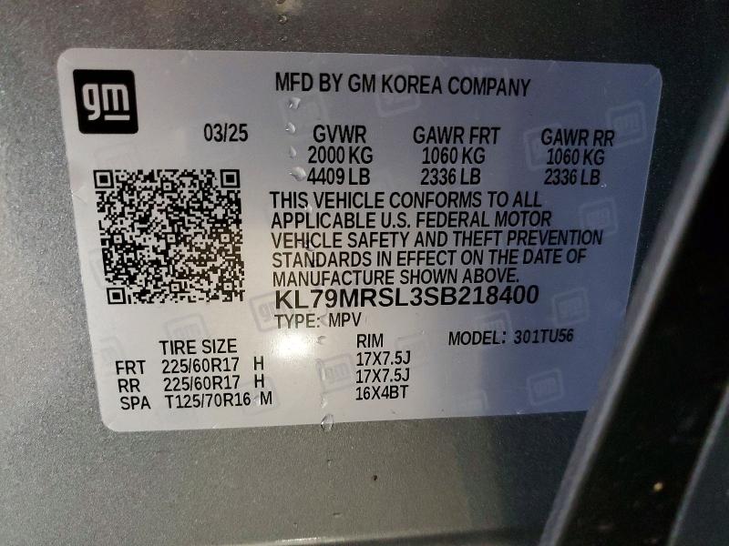 Photo 14 from auction – 2025 CHEVROLET TRAILBLAZE with VIN KL79MRSL3SB218400