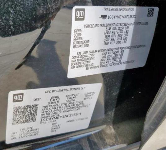 Photo 10 from auction – 2022 CHEVROLET SILVERADO with VIN 1GC4YMEY4NF335301