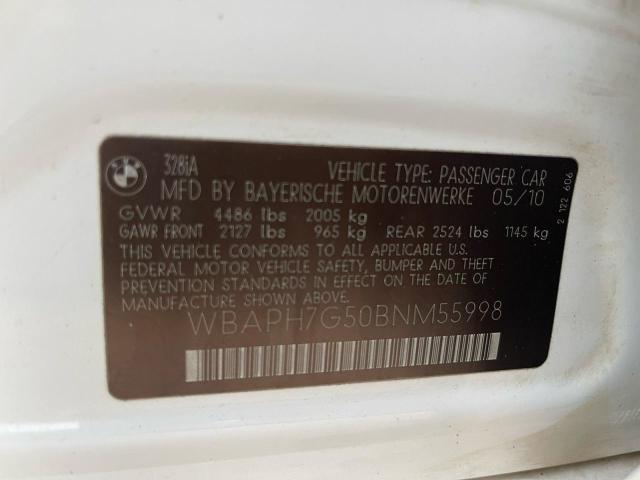Photo 10 from auction – 2011 BMW 328 I with VIN WBAPH7G50BNM55998