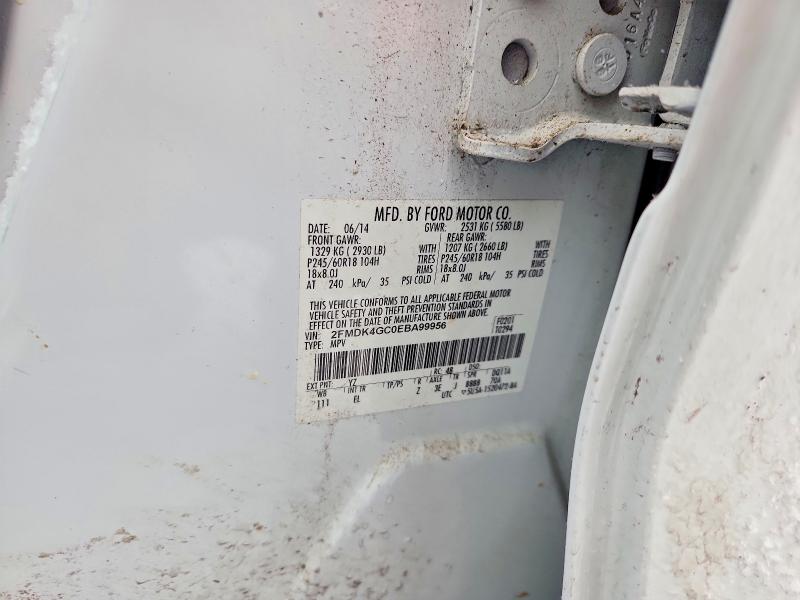 Photo 14 from auction – 2014 FORD EDGE SE with VIN 2FMDK4GC0EBA99956