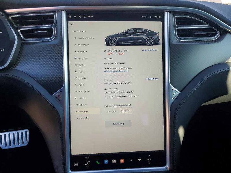 Photo 9 from auction – 2016 TESLA MODEL S with VIN 5YJSA1E41GF134972