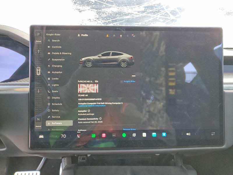 Photo 9 from auction – 2021 TESLA MODEL S with VIN 5YJSA1E68MF441519