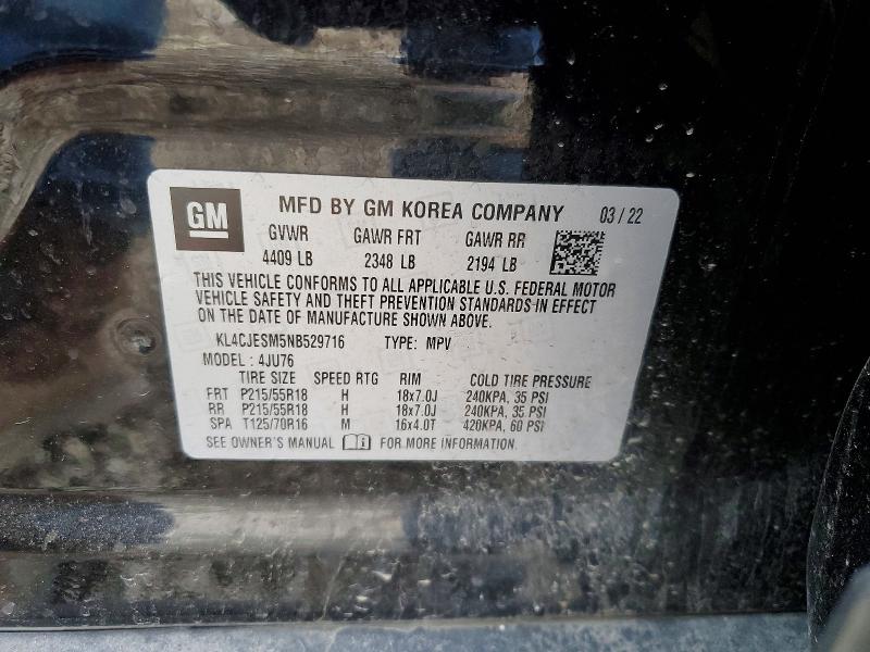 Photo 14 from auction – 2022 BUICK ENCORE PRE with VIN KL4CJESM5NB529716