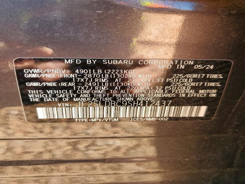 Photo 14 from auction – 2025 SUBARU FORESTER P with VIN JF2SLDBC9SH412437