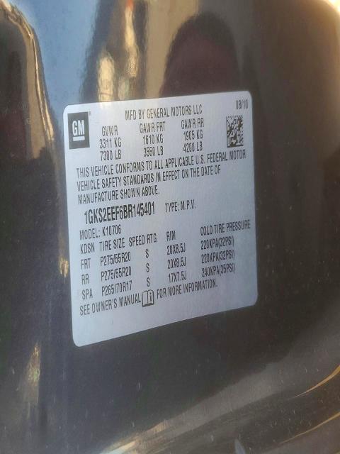 Photo 14 from auction – 2011 GMC YUKON DENA with VIN 1GKS2EEF6BR145401