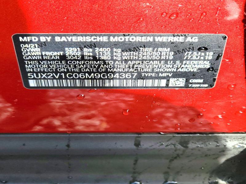 Photo 14 from auction – 2021 BMW X4 XDRIVE3 with VIN 5UX2V1C06M9G94367