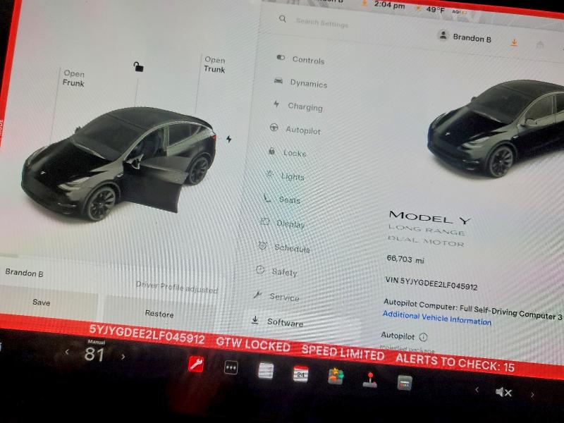 Photo 9 from auction – 2020 TESLA MODEL Y with VIN 5YJYGDEE2LF045912