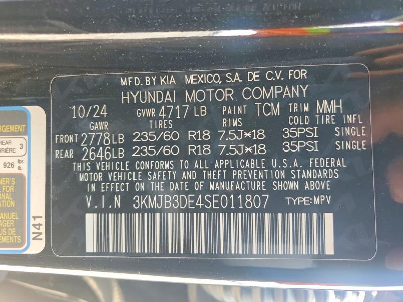 Photo 14 from auction – 2025 HYUNDAI TUCSON with VIN 3KMJB3DE4SE011807