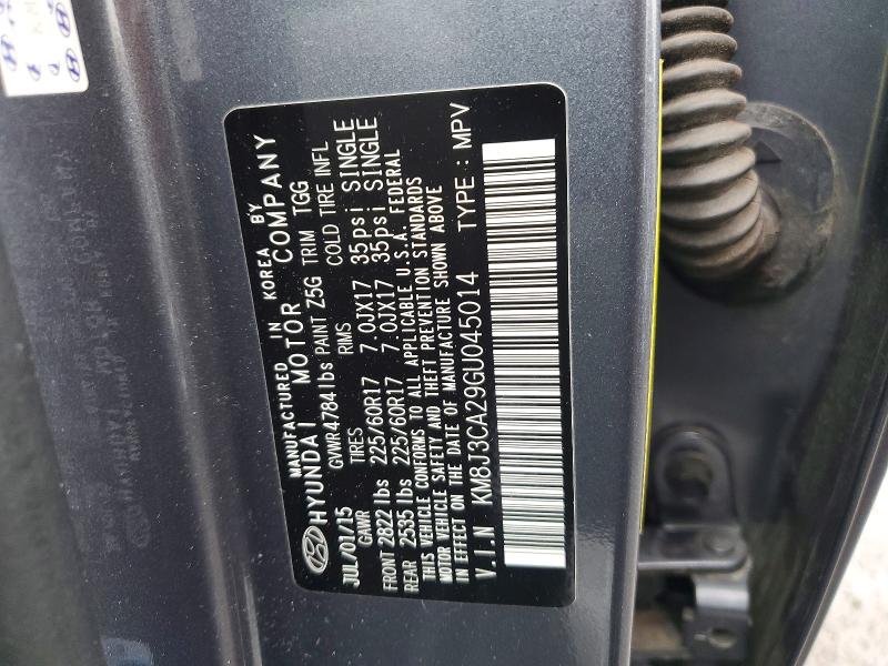 Photo 14 from auction – 2016 HYUNDAI TUCSON LIM with VIN KM8J3CA29GU045014