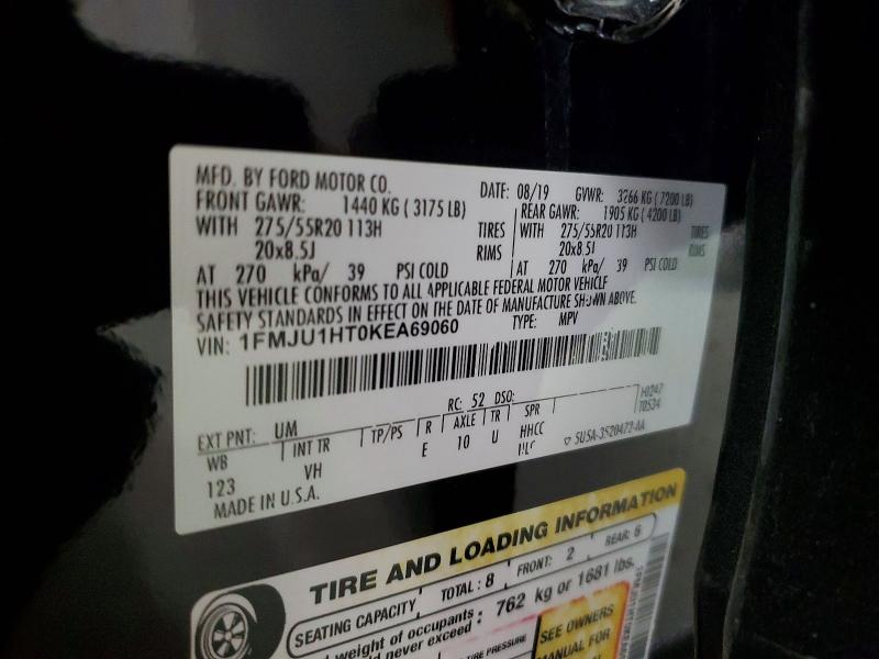 Photo 14 from auction – 2019 FORD EXPEDITION with VIN 1FMJU1HT0KEA69060
