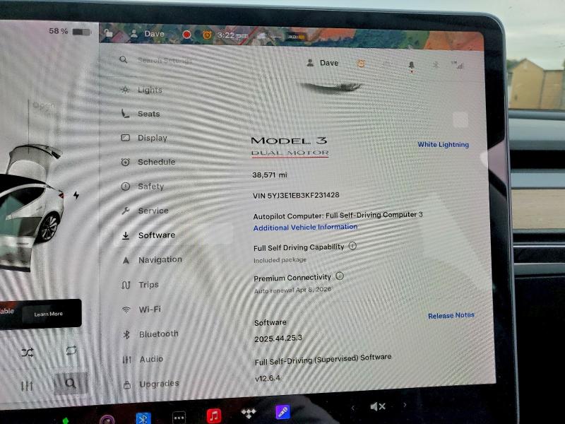 Photo 9 from auction – 2019 TESLA MODEL 3 with VIN 5YJ3E1EB3KF231428
