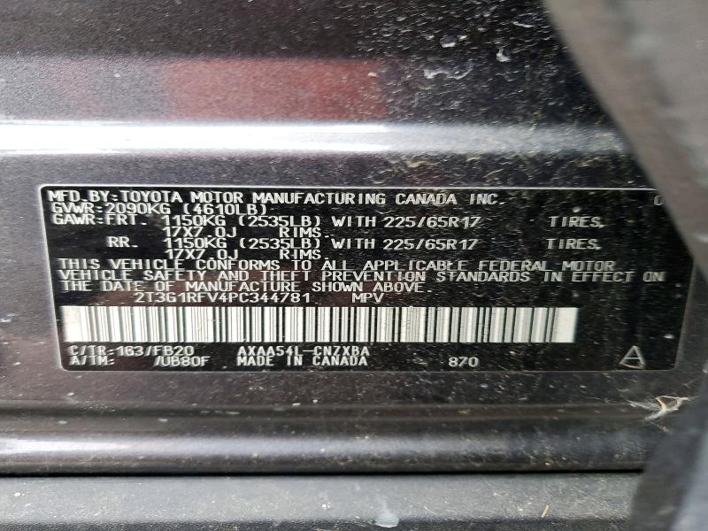 Photo 14 from auction – 2023 TOYOTA RAV4 LE with VIN 2T3G1RFV4PC344781