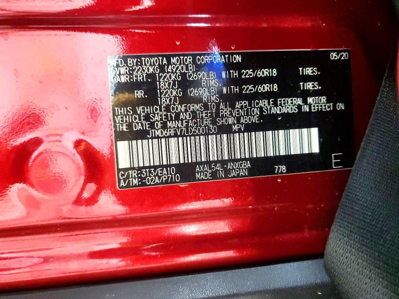 Photo 14 from auction – 2020 TOYOTA RAV4 LIMIT with VIN JTMD6RFV7LD500130