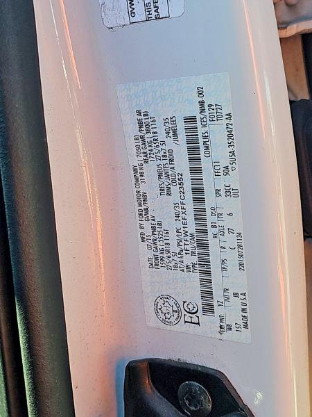 Photo 10 from auction – 2015 FORD F150 SUPER with VIN 1FTFW1EFXFFC23552