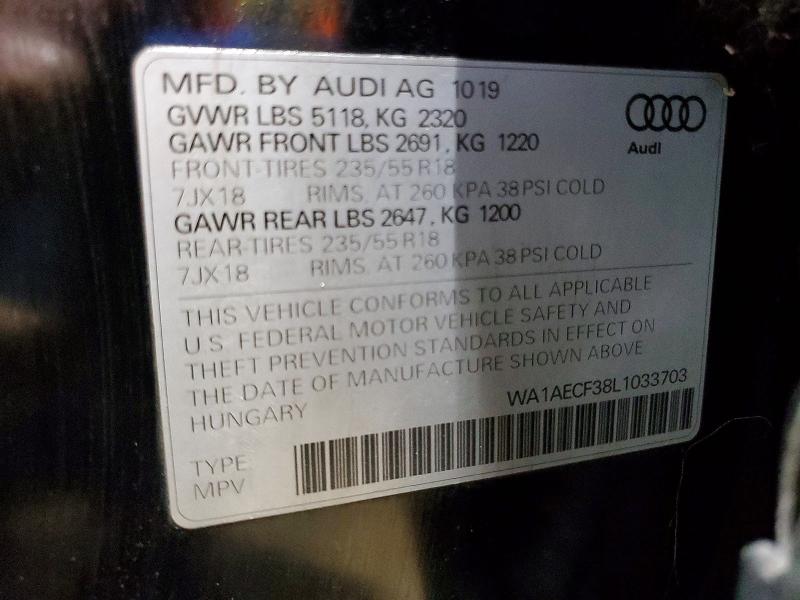 Photo 14 from auction – 2020 AUDI Q3 PREMIUM with VIN WA1AECF38L1033703