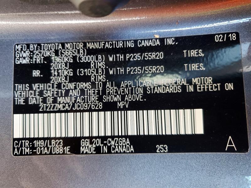 Photo 14 from auction – 2018 LEXUS RX 350 BAS with VIN 2T2ZZMCA7JC097628