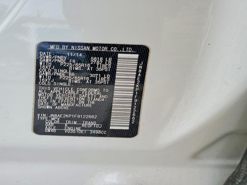 Photo 14 from auction – 2015 NISSAN QUEST with VIN JN8AE2KP1F9122662