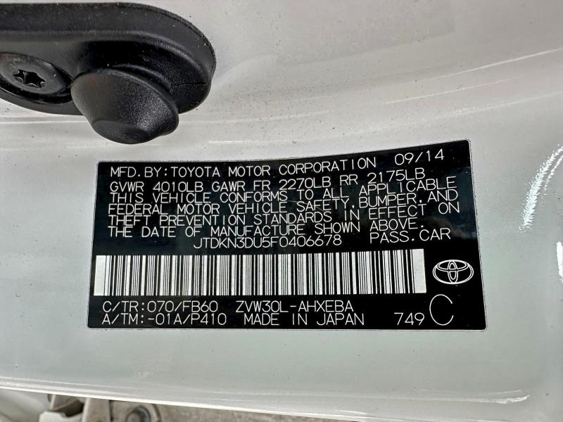 Photo 10 from auction – 2015 TOYOTA PRIUS with VIN JTDKN3DU5F0406678