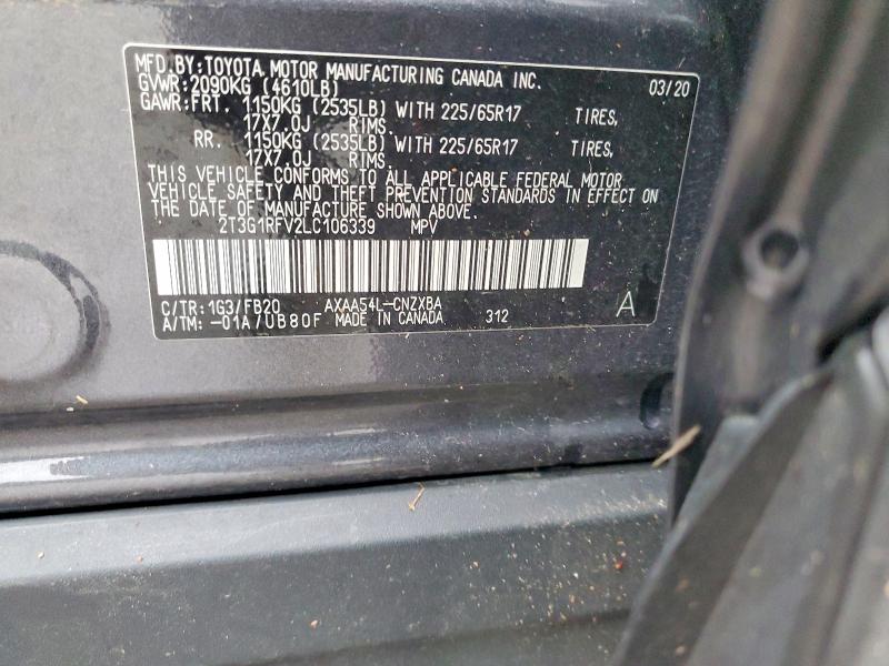 Photo 14 from auction – 2020 TOYOTA RAV4 LE with VIN 2T3G1RFV2LC106339