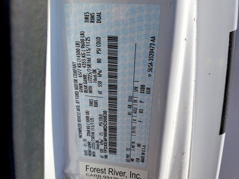Photo 10 from auction – 2021 FORD ECONOLINE with VIN 1FDXE4FN6MDC00630