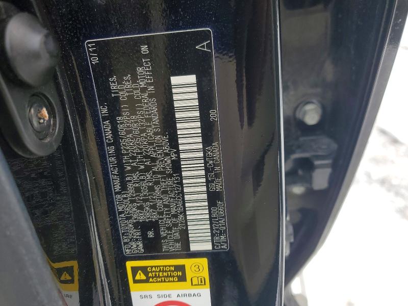 Photo 14 from auction – 2012 LEXUS RX with VIN 2T2BK1BA6CC127131