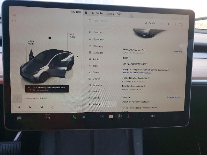 Photo 9 from auction – 2024 TESLA MODEL Y with VIN 7SAYGDED1RF194301