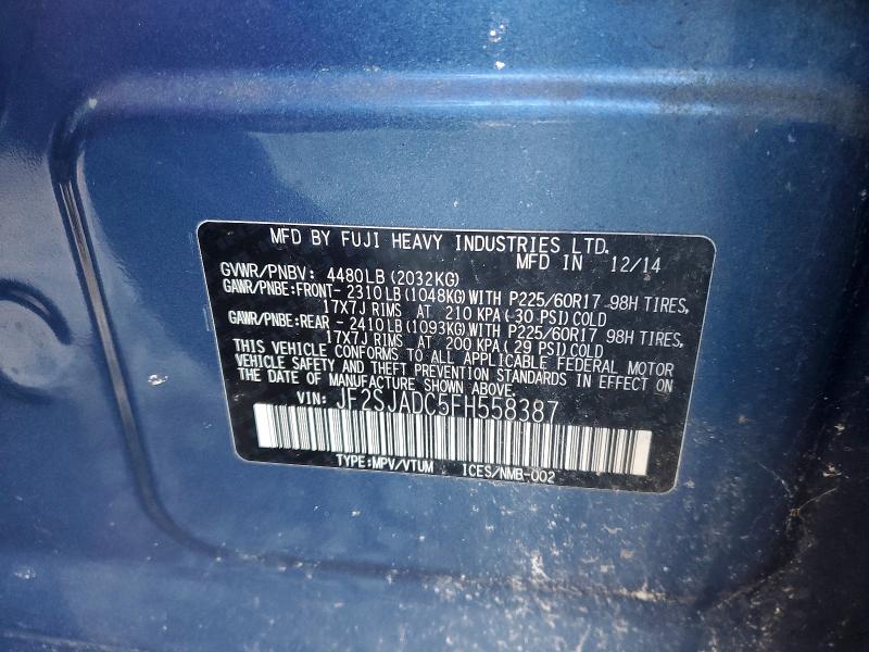 Photo 14 from auction – 2015 SUBARU FORESTER 2 with VIN JF2SJADC5FH558387