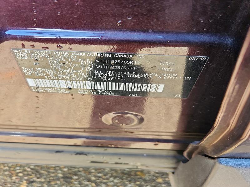 Photo 14 from auction – 2018 TOYOTA RAV4 with VIN 2T3ZFREV2JW509535