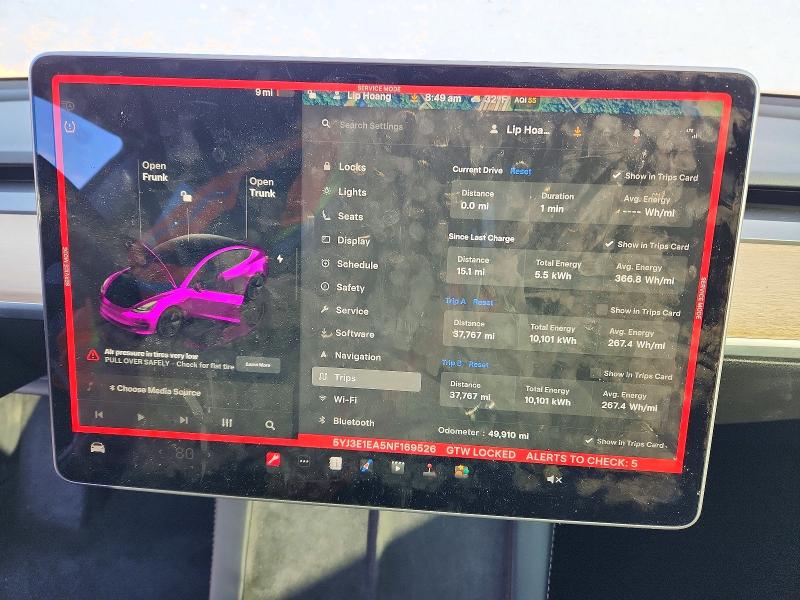 Photo 9 from auction – 2022 TESLA MODEL 3 with VIN 5YJ3E1EA5NF169526