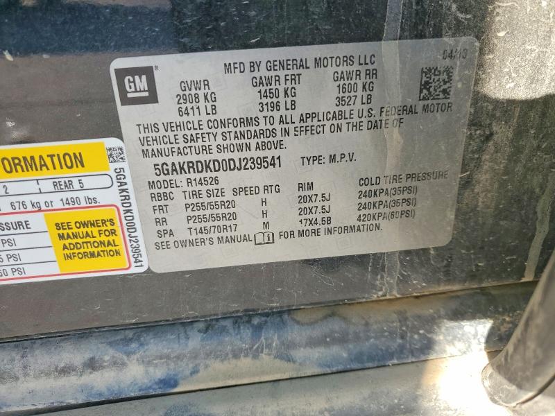 Photo 14 from auction – 2013 BUICK ENCLAVE with VIN 5GAKRDKD0DJ239541