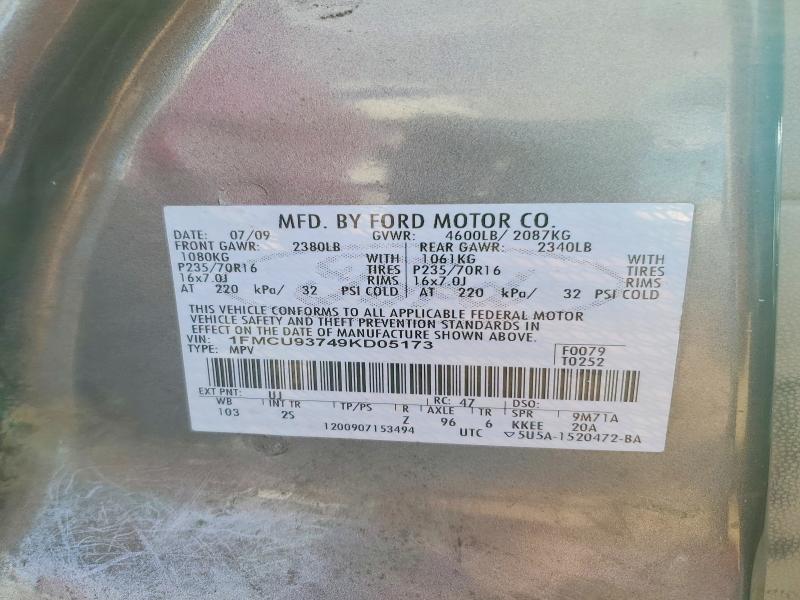 Foto 14 de la subasta – 2009 FORD ESCAPE XLT con VIN 1FMCU93749KD05173