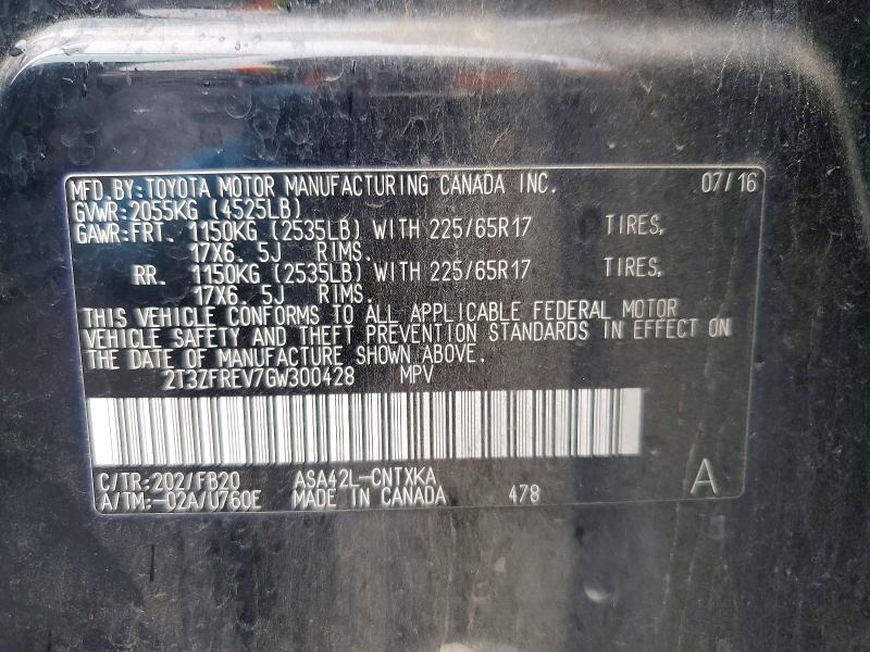 Photo 14 from auction – 2016 TOYOTA RAV4 with VIN 2T3ZFREV7GW300428