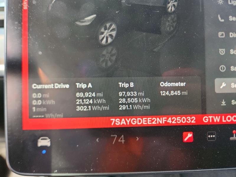 Photo 9 from auction – 2022 TESLA MODEL Y with VIN 7SAYGDEE2NF425032
