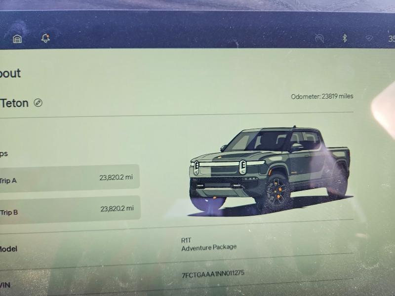 Photo 9 from auction – 2022 RIVIAN R1T ADVENT with VIN 7FCTGAAA1NN011275