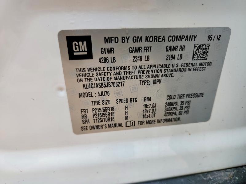 Photo 14 from auction – 2018 BUICK ENCORE PRE with VIN KL4CJASB5JB706217