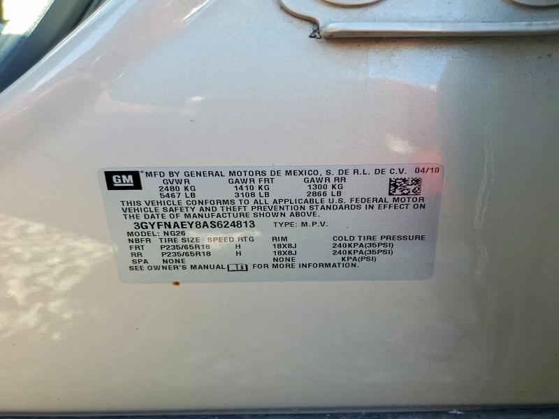 Photo 14 from auction – 2010 CADILLAC SRX with VIN 3GYFNAEY8AS624813