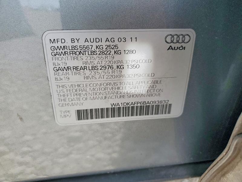 Photo 14 from auction – 2011 AUDI Q5 PREMIUM with VIN WA1DKAFP6BA093832