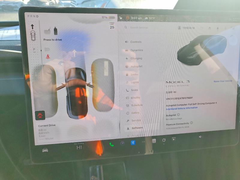 Photo 9 from auction – 2025 TESLA MODEL 3 with VIN 5YJ3E1EA7SF076891