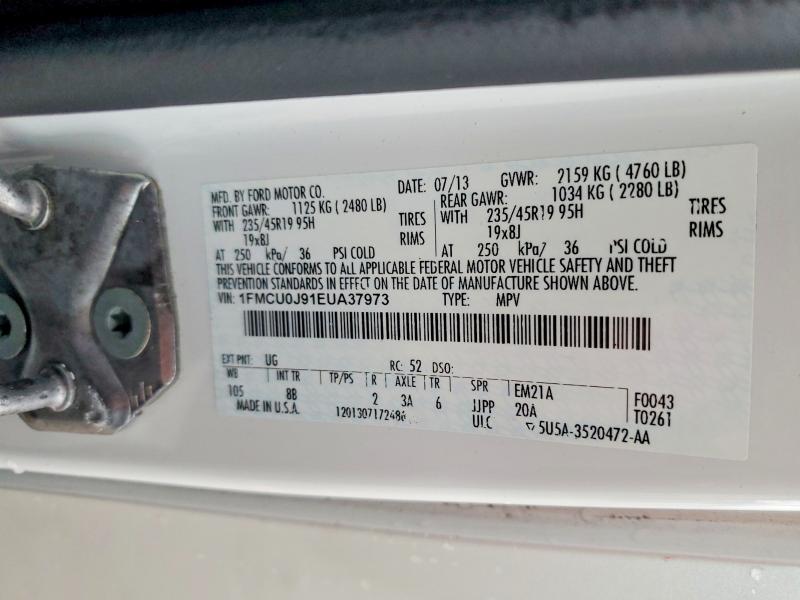 Photo 14 from auction – 2014 FORD ESCAPE with VIN 1FMCU0J91EUA37973