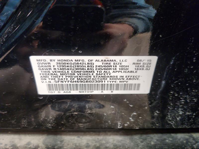 Photo 14 from auction – 2016 HONDA PILOT EXL with VIN 5FNYF6H69GB023091