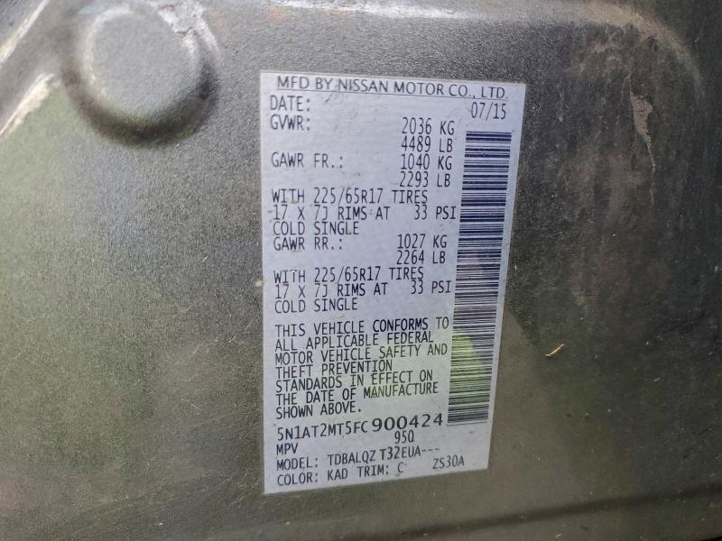 Photo 14 from auction – 2015 NISSAN ROGUE S with VIN 5N1AT2MT5FC900424